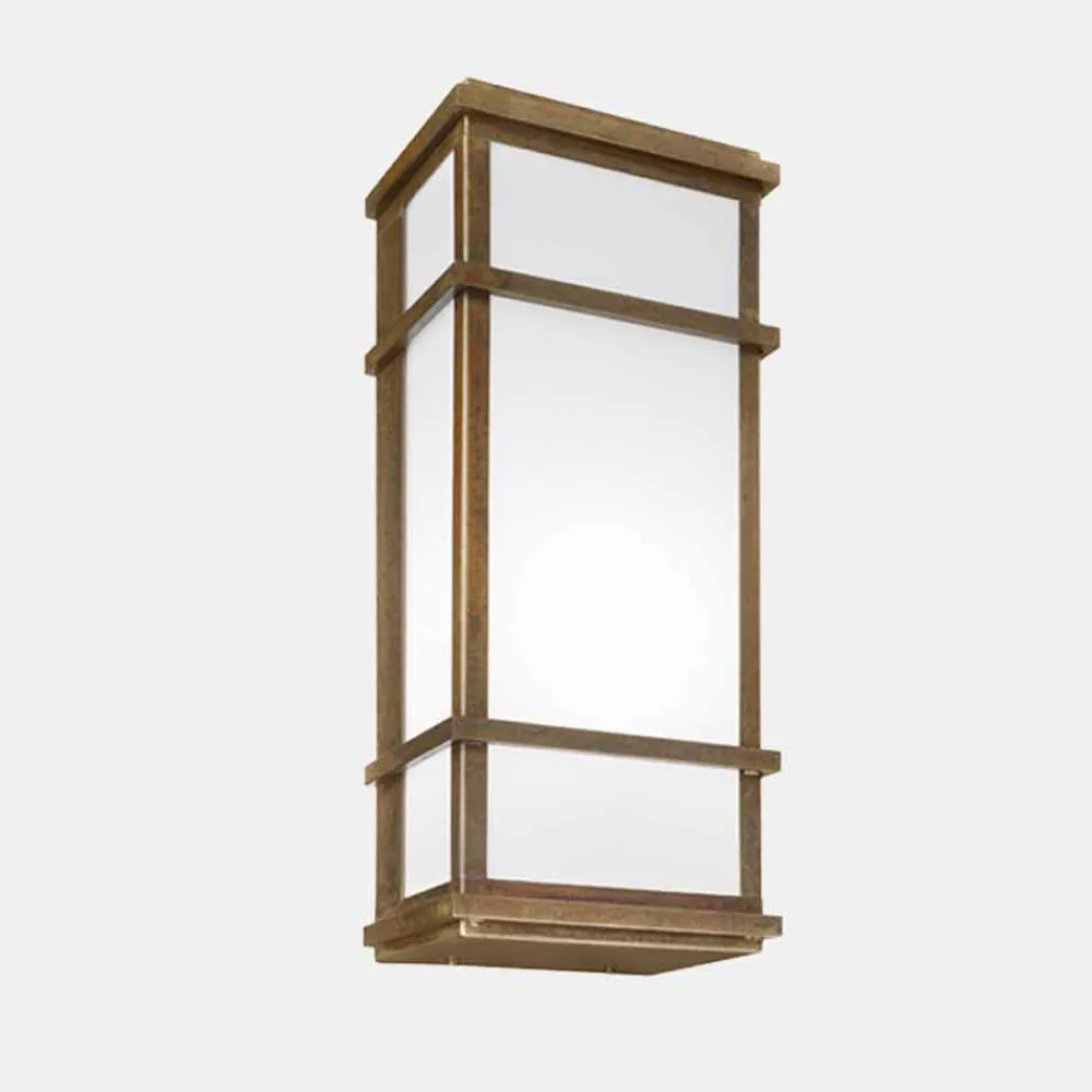 Il Fanale Garten-Wandlampen-Vintage 2-LED-Wandleuchte aus Messing und Plexiglas - Quadro von