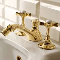 Viadurini Bathroom Bidetarmaturen-Vintage 3-Loch-Bidetarmaturen aus Messing Made in Italy - Katerina