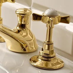 Viadurini Bathroom Bidetarmaturen-Vintage 3-Loch-Bidetarmaturen aus Messing Made in Italy - Katerina