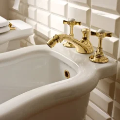 Viadurini Bathroom Bidetarmaturen-Vintage 3-Loch-Bidetarmaturen aus Messing Made in Italy - Katerina