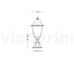 Viadurini Lighting Gartenlampion-Vintage Steh-Gartenlampe aus Aluminium, hergestellt in Italien – Bonaria