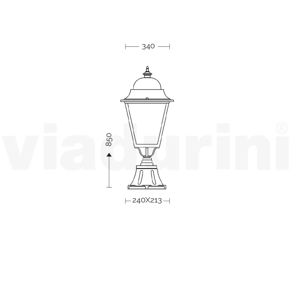Viadurini Lighting Gartenlampion-Vintage Steh-Gartenlampe aus Aluminium, hergestellt in Italien – Bonaria