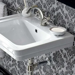 Viadurini Bathroom Keramikwaschbecken-Vintage Style Wandbehang Waschbecken aus weißer Keramik Made in Italy - Marwa