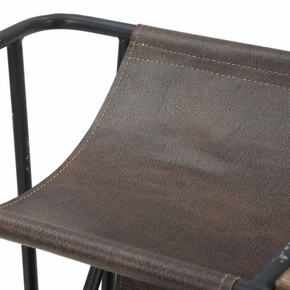 Viadurini Living Moderne Couchtische-Vintage Zeitungstisch aus Eisen und Kunstleder - Merica