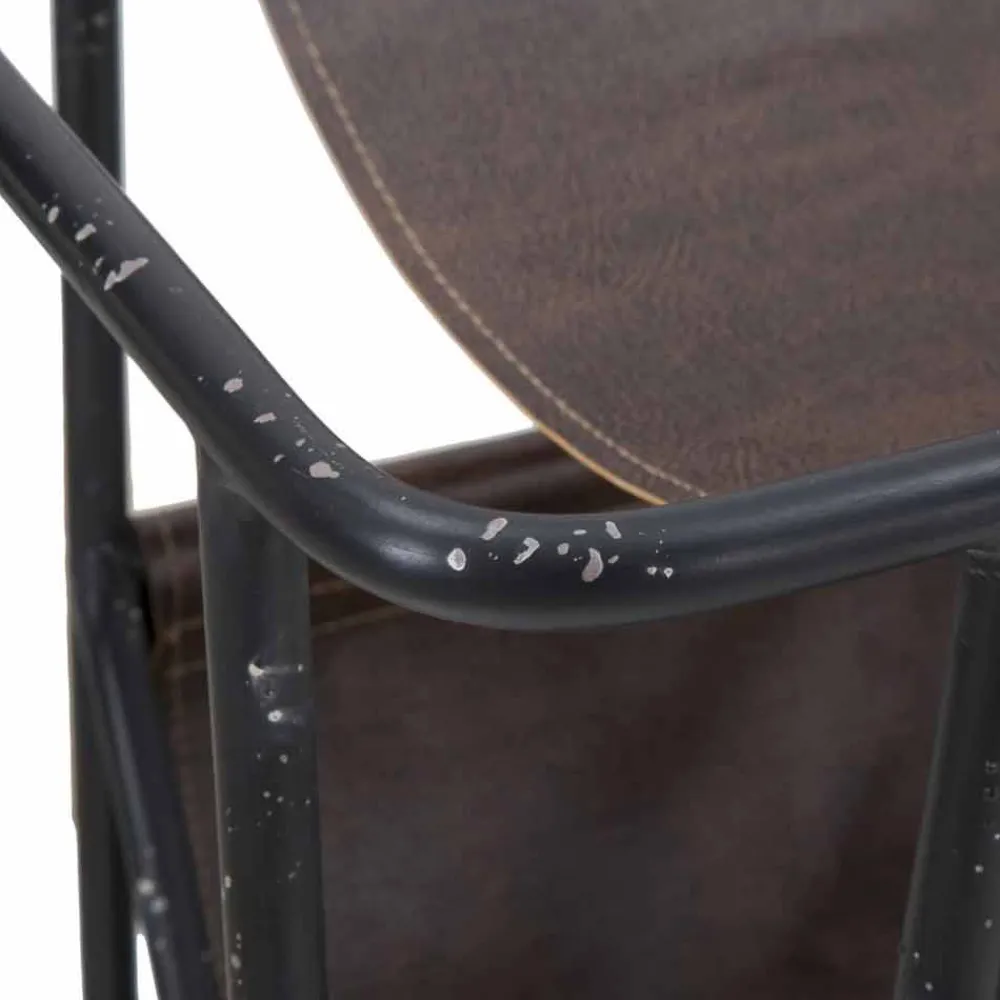 Viadurini Living Moderne Couchtische-Vintage Zeitungstisch aus Eisen und Kunstleder - Merica