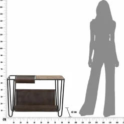 Viadurini Living Moderne Couchtische-Vintage Zeitungstisch aus Eisen und Kunstleder - Merica