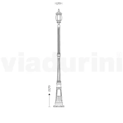 Viadurini Lighting Gartenlampion-Vintage-Außenlampe aus anthrazitfarbenem Aluminium, hergestellt in Italien – Empire