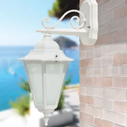 Viadurini Lighting Garten-Wandlampen-Vintage-Außenwandleuchte aus weißem Aluminium, hergestellt in Italien – Terella