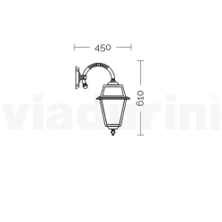 Viadurini Lighting Garten-Wandlampen-Vintage-Außenwandleuchte aus Aluminium, hergestellt in Italien – Doroty