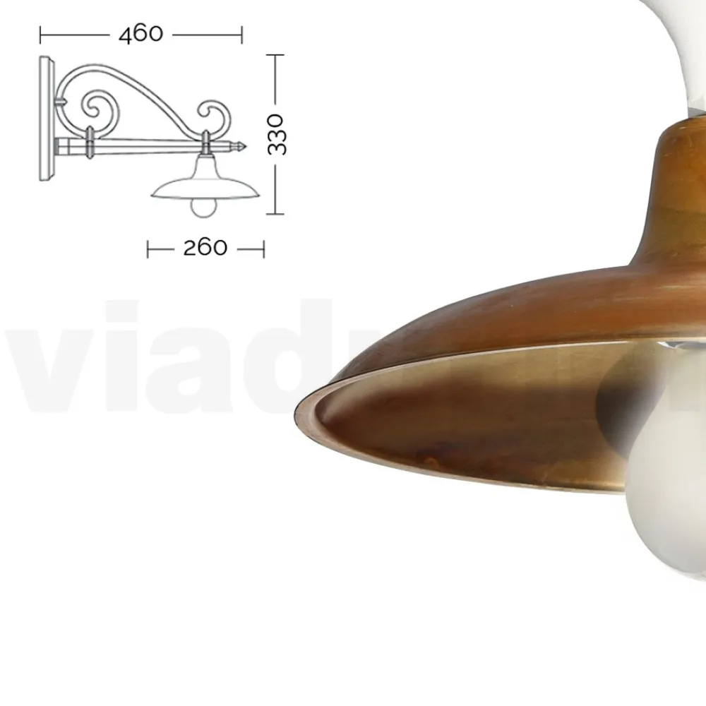 Viadurini Lighting Garten-Wandlampen-Vintage-Außenwandleuchte aus Aluminium und Messing, hergestellt in Italien – Adela