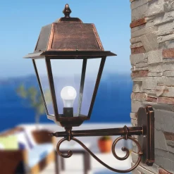 Viadurini Lighting Garten-Wandlampen-Vintage-Außenwandleuchte aus Aluminium und Glas, hergestellt in Italien – Doroty