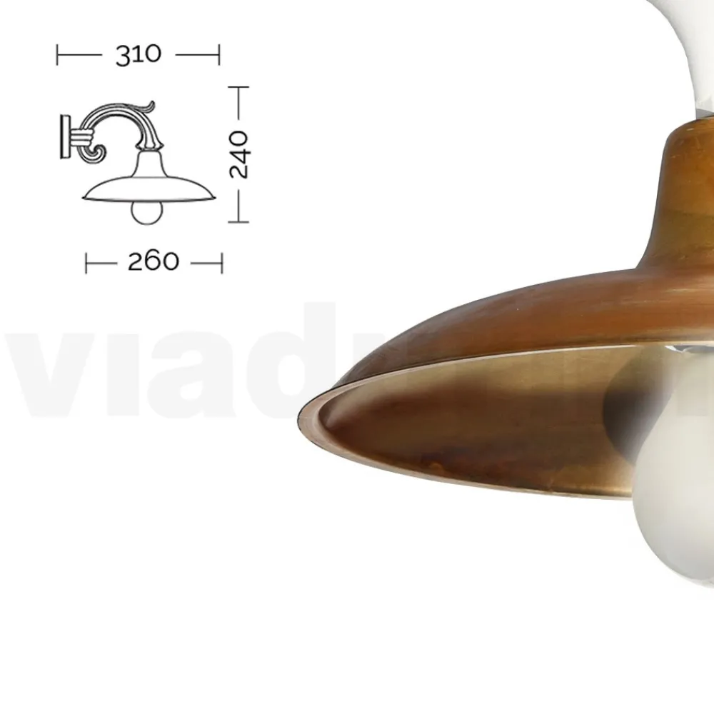 Viadurini Lighting Garten-Wandlampen-Vintage-Gartenapplikation aus Aluminium und Messing, hergestellt in Italien – Adela
