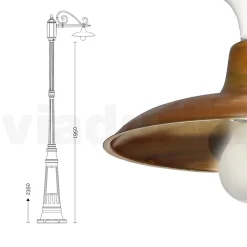 Viadurini Lighting Gartenlampion-Vintage-Gartenlampe aus Aluminium und Messing, hergestellt in Italien – Adela
