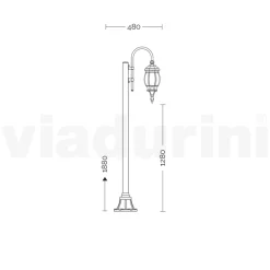 Viadurini Lighting Gartenlampion-Vintage-Gartenlampe aus anthrazitfarbenem Aluminium, hergestellt in Italien – Empire