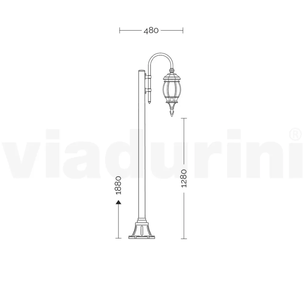 Viadurini Lighting Gartenlampion-Vintage-Gartenlampe aus anthrazitfarbenem Aluminium, hergestellt in Italien – Empire