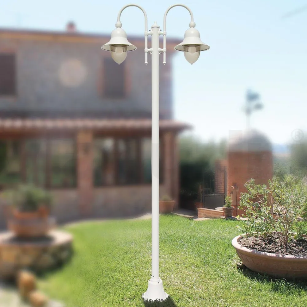 Viadurini Lighting Gartenlampion-Vintage-Gartenlampe mit 2 Lichtern aus Aluminium, hergestellt in Italien – Cassandra
