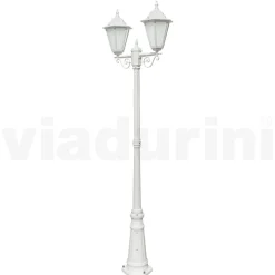 Viadurini Lighting Gartenlampion-Vintage-Lampe mit 2 Lichtern aus weißem Aluminium, hergestellt in Italien – Terella