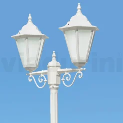 Viadurini Lighting Gartenlampion-Vintage-Lampe mit 2 Lichtern aus weißem Aluminium, hergestellt in Italien – Terella