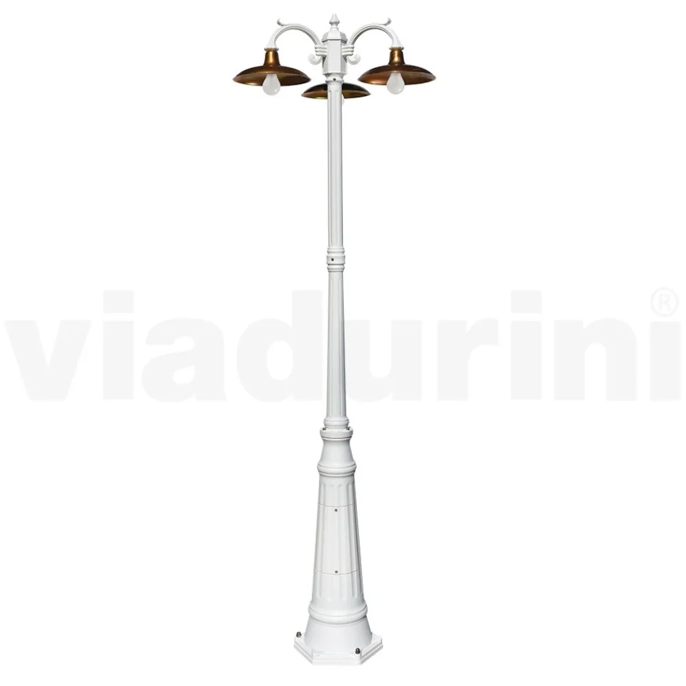 Viadurini Lighting Gartenlampion-Vintage-Lampe mit 3 Lichtern aus Aluminium und Messing, hergestellt in Italien – Adela