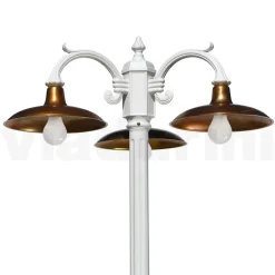Viadurini Lighting Gartenlampion-Vintage-Lampe mit 3 Lichtern aus Aluminium und Messing, hergestellt in Italien – Adela
