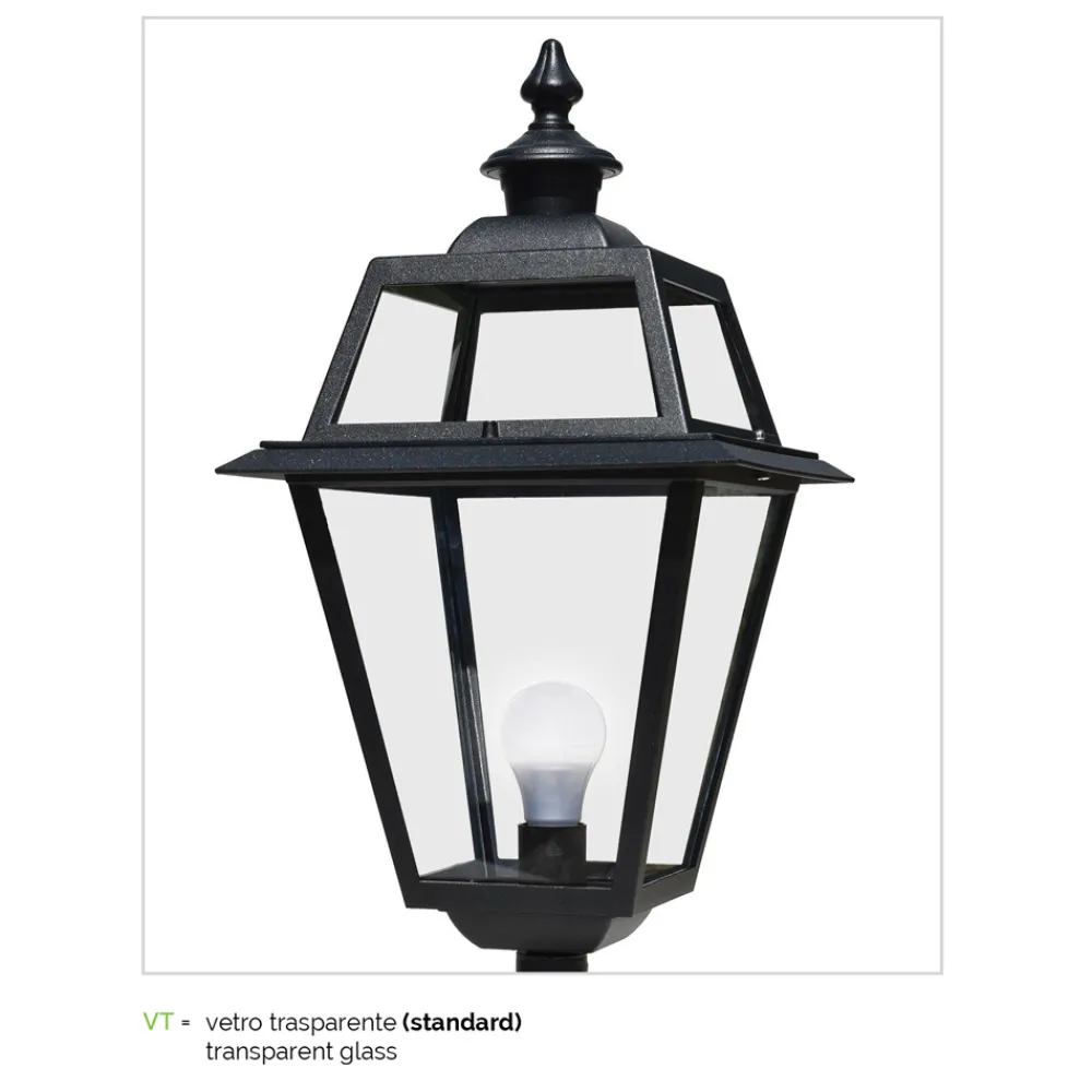 Viadurini Lighting Gartenlampion-Vintage-Laternenpfahl mit 3 Lichtern aus Aluminium und Glas, hergestellt in Italien – Vivian