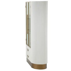 Viadurini Living Vitrinen-Vitrine aus Holz mit Aufsatz und abgerundeten Einsätzen mit 2 Türen und 2 Schubladen - Rachel