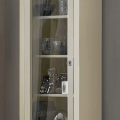 Viadurini Classic Vitrinen-Vitrine aus Holz mit patiniertem Elfenbein-Finish. Hergestellt in Italien – Fosta