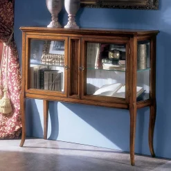 Viadurini Classic Vitrinen-Vitrine aus massivem Toulipier-Holz, hergestellt in Italien – Chantico