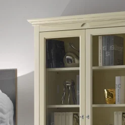 Viadurini Classic Vitrinen-Vitrine mit 2 Holztüren und 2 Glastüren Made in Italy – Fenrir