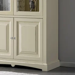 Viadurini Classic Vitrinen-Vitrine mit 2 Holztüren und 2 Glastüren Made in Italy – Fenrir