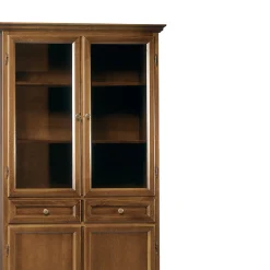 Viadurini Classic Vitrinen-Vitrine mit 2 Schubladen, 2 Holztüren und 2 Glastüren Made in Italy – Camene