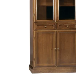 Viadurini Classic Vitrinen-Vitrine mit 2 Schubladen, 2 Holztüren und 2 Glastüren Made in Italy – Camene