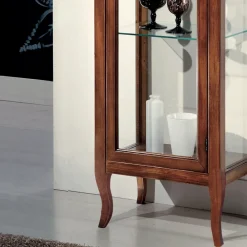 Viadurini Classic Vitrinen-Vitrine mit Glasböden und gepolsterter Rückseite, hergestellt in Italien – Assur