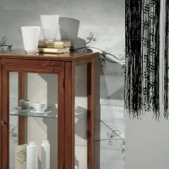 Viadurini Classic Vitrinen-Vitrine mit Glasböden und gepolsterter Rückseite, hergestellt in Italien – Assur