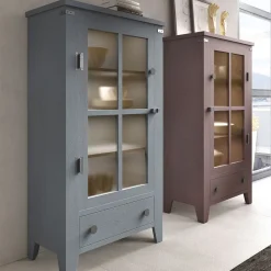 Viadurini Living Vitrinen|Esstische Nach Mass-Vitrine Wohnzimmer aus massivem Tannenholz, vollständig in Italien hergestellt - Pascual