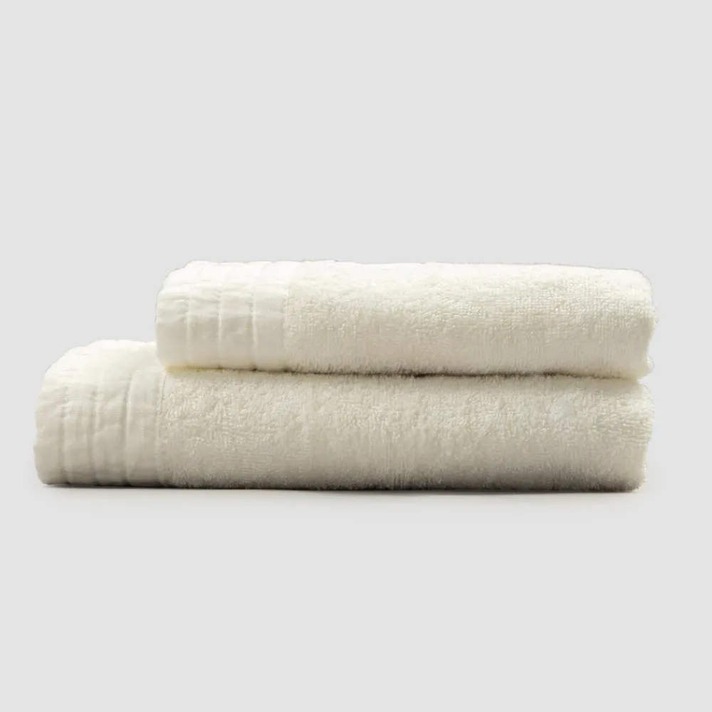 Viadurini Textile Handtücher-Vollgesichtshandtuch und Gästetuch in Terry und Leinenmischung - Kelim