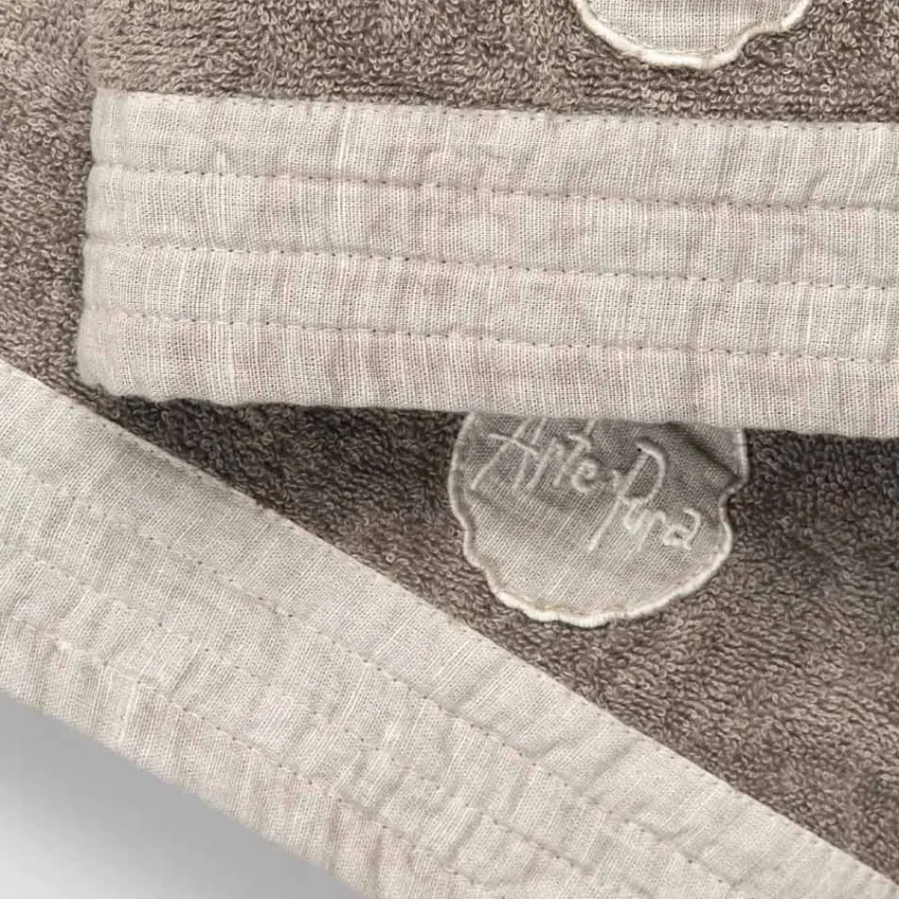 Viadurini Textile Handtücher-Vollgesichtshandtuch und Gästetuch in Terry und Leinenmischung - Kelim