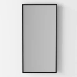 Viadurini Bathroom Wandspiegel-Von hinten beleuchteter rechteckiger Wandspiegel mit schwarzem Rahmen, hergestellt in Italien – Riflessi