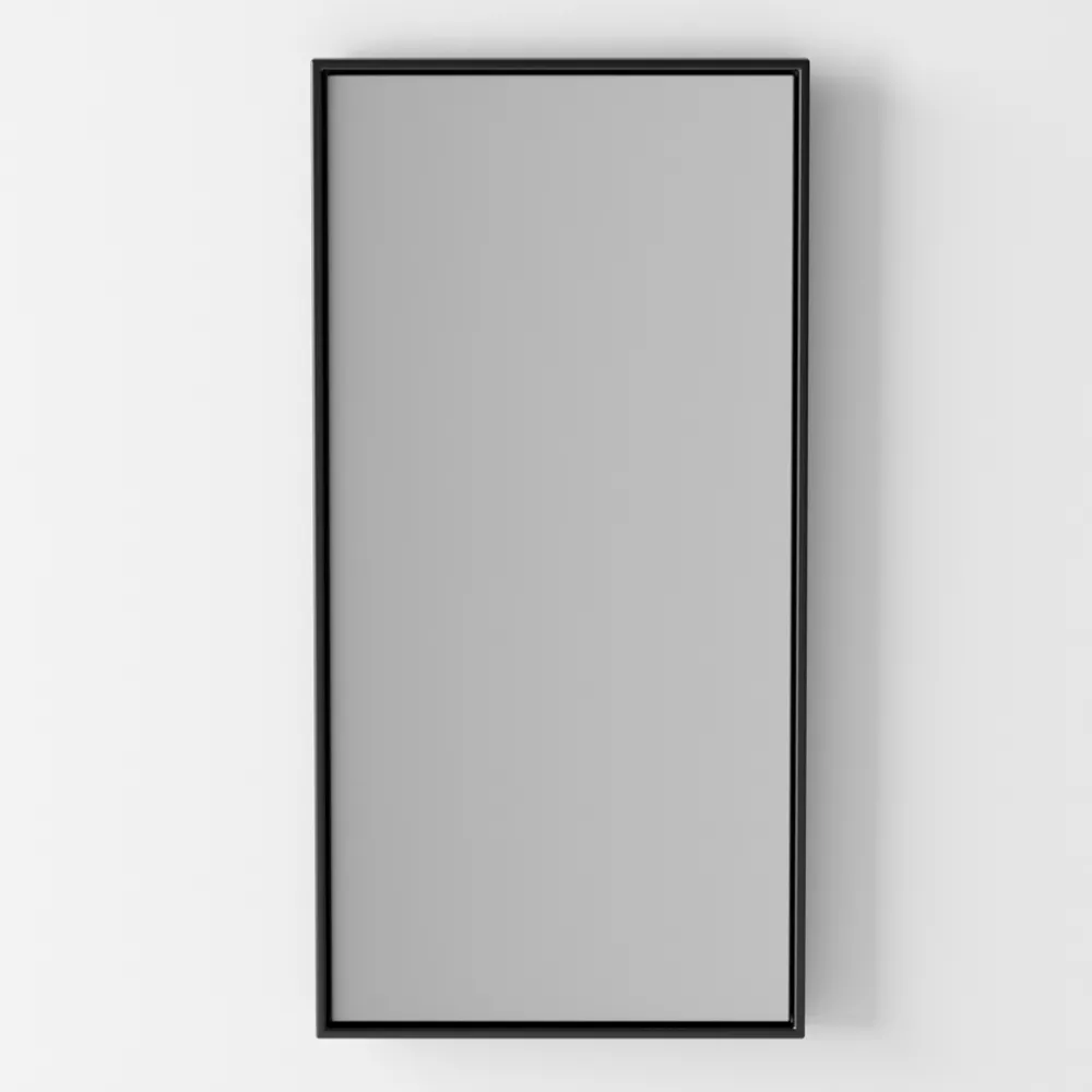 Viadurini Bathroom Wandspiegel-Von hinten beleuchteter rechteckiger Wandspiegel mit schwarzem Rahmen, hergestellt in Italien – Riflessi