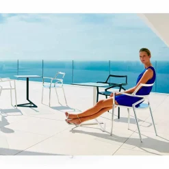 Vondom Gartenstühle Kunststoff-Delta Outdoor Stuhl aus Polypropylen, modernes Design, 4 Stück