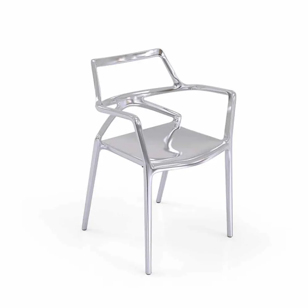 Vondom Gartenstühle Kunststoff-Delta Outdoor Stuhl aus Polypropylen, modernes Design, 4 Stück