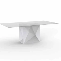 Vondom Gartentische Fest-Faz weiß lackierter Außentisch, 200x100 cm, modernes Design
