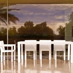 Vondom Gartenstühle Kunststoff-Frame Gartenstuhl mit Armlehnen aus Polyethylen, modernes Design,2 Stücke