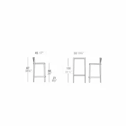 Vondom Garten Beistelltisch-Spritz Outdoor-Set mit Tisch und 2 schwarzen Hockern, modernes Design