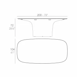 Vondom Gartentische Fest-Ufo Outdoor Esstisch, modernes Design 200x100 cm