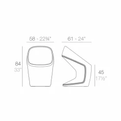 Vondom Gartenstühle Kunststoff-Ufo weißen Gartenstuhl, modernes Design 56x62x83 cm