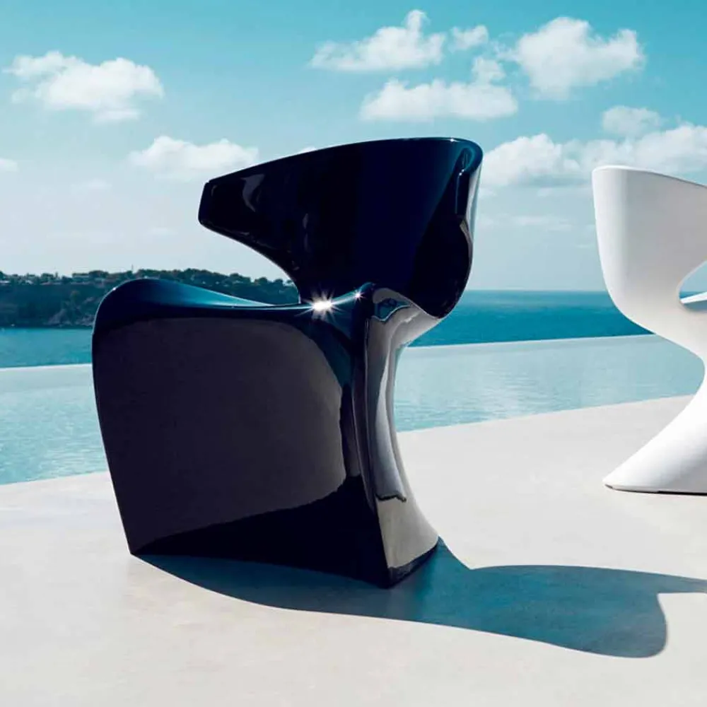 Vondom Gartenstühle Kunststoff-Wing moderner Outdoor-Sessel aus Polyethylen, 50x56xH74 cm