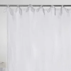 Viadurini Textile Leinenvorhänge-Vorhang aus leichtem weißem oder Retro-Leinen und Organza mit luxuriösen Schnürsenkeln - Karnak