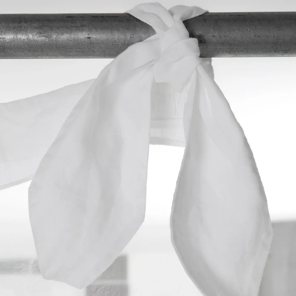 Viadurini Textile Leinenvorhänge-Vorhang aus weißem Leinen und Organza mit Stickerei von elegantem Design - Oceanomare