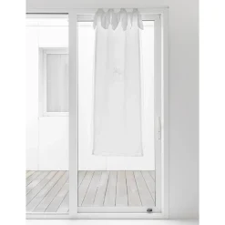 Viadurini Textile Leinenvorhänge-Vorhang mit Leinengaze und weißem Organza von elegantem Design - Tapioka